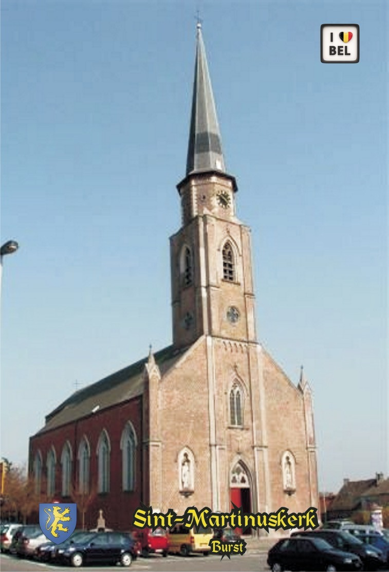 Set 10 Cartes Postales, Bâtiments , Churches Of Belgium, Burst, Sint-Martinuskerk (2) - Chiese E Cattedrali