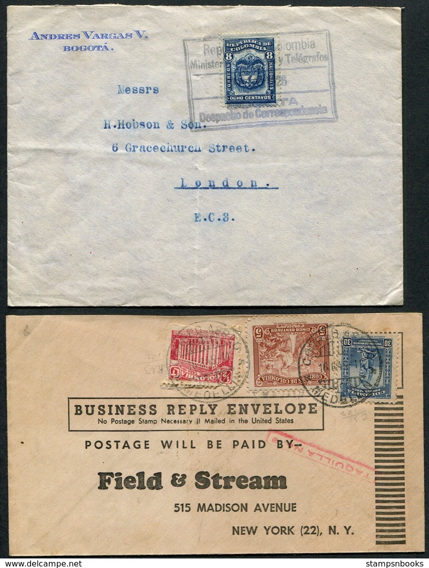 1926+ Colombia X 10 Covers. Airmail Overprints Switzerland USA Germany GB Holland - Colombia