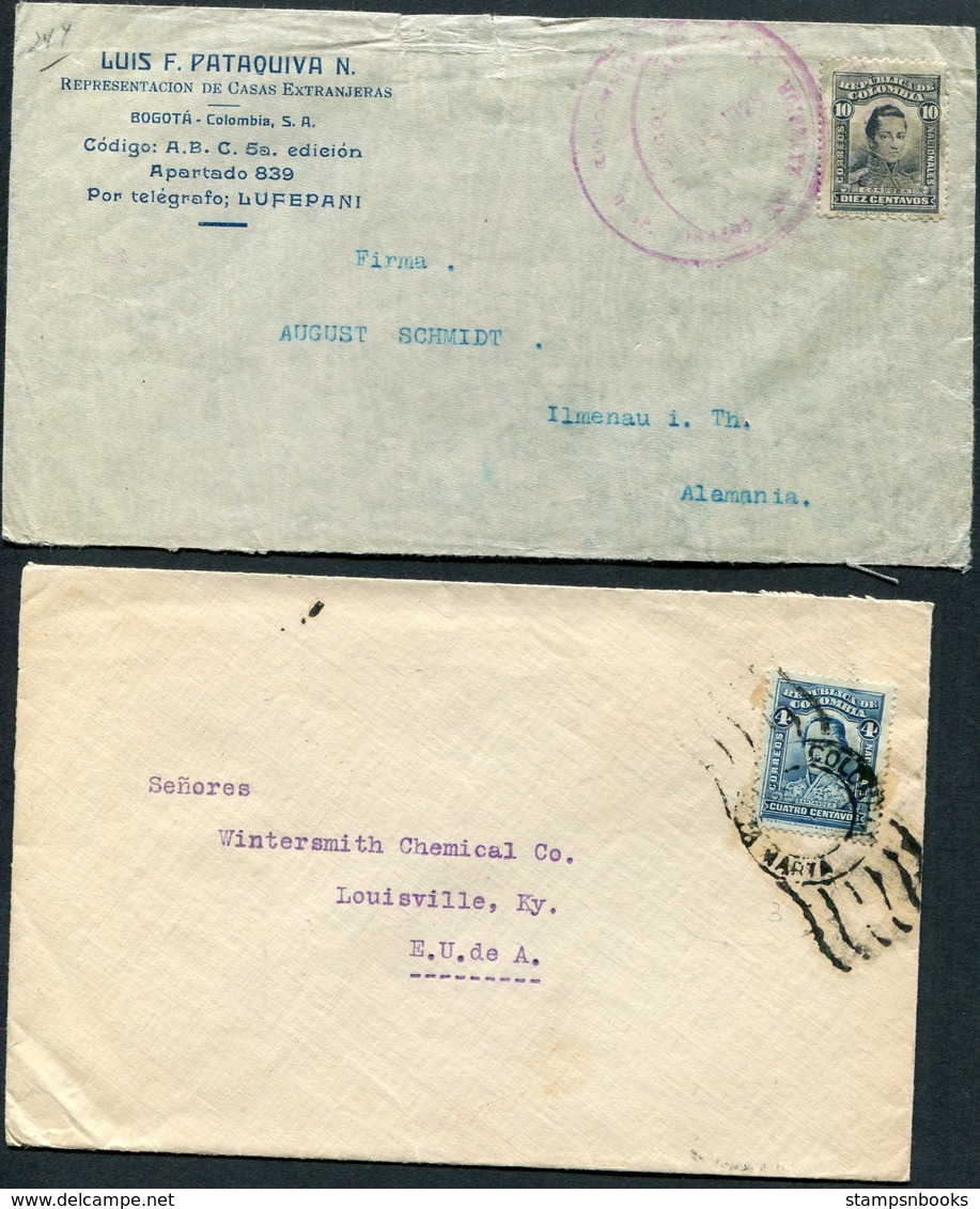 1926+ Colombia X 10 Covers. Airmail Overprints Switzerland USA Germany GB Holland - Colombia