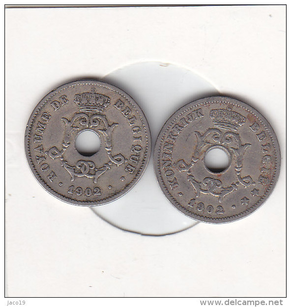2 X 10 Centimes Léopold II 1902 FR Et 1902 FL - 5 Cents
