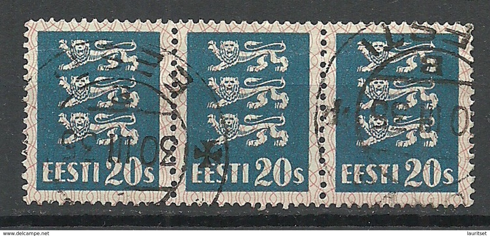ESTLAND Estonia 1928 Michel 82 Als 3-Streife O - Estonia