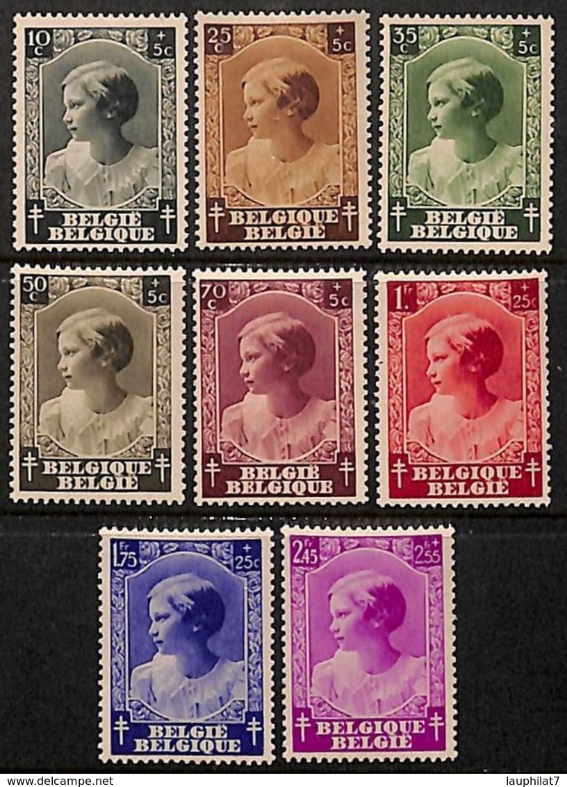 [651140]TB//**/Mnh-c:30e-BELGIQUE 1937 - N° 458/65, Princesse Joséphine Charlotte, Antituberculeux, Familles Royales, SC - Unused Stamps