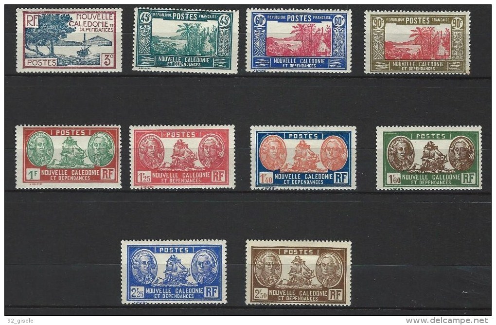 Nle-Caledonie YT 180 à 189 " Série Complète " 1939 Neuf**/* - Neufs