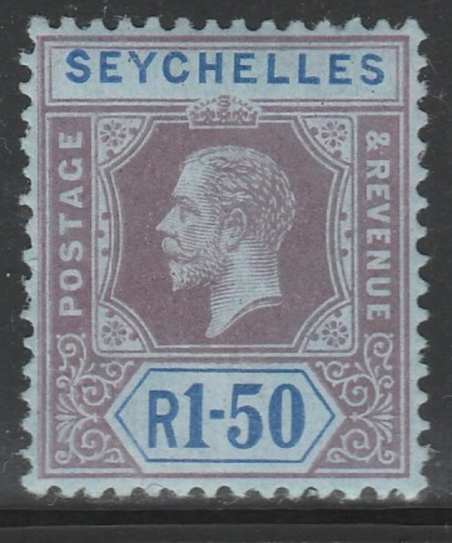 Seychelles 1917 - SG 95, 1r50cts - King George V - MLH - Seychelles (...-1976)