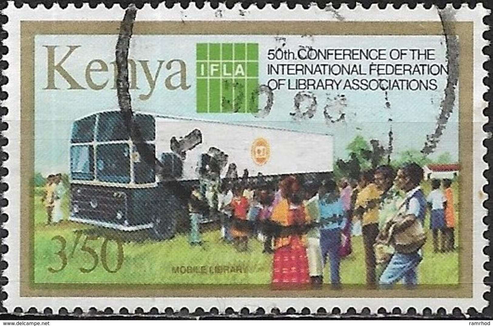 KENYA 1984 50th Conference Of The International Federation Of Library Associations - 3s.50 - Mobile Library FU - Kenya (1963-...)