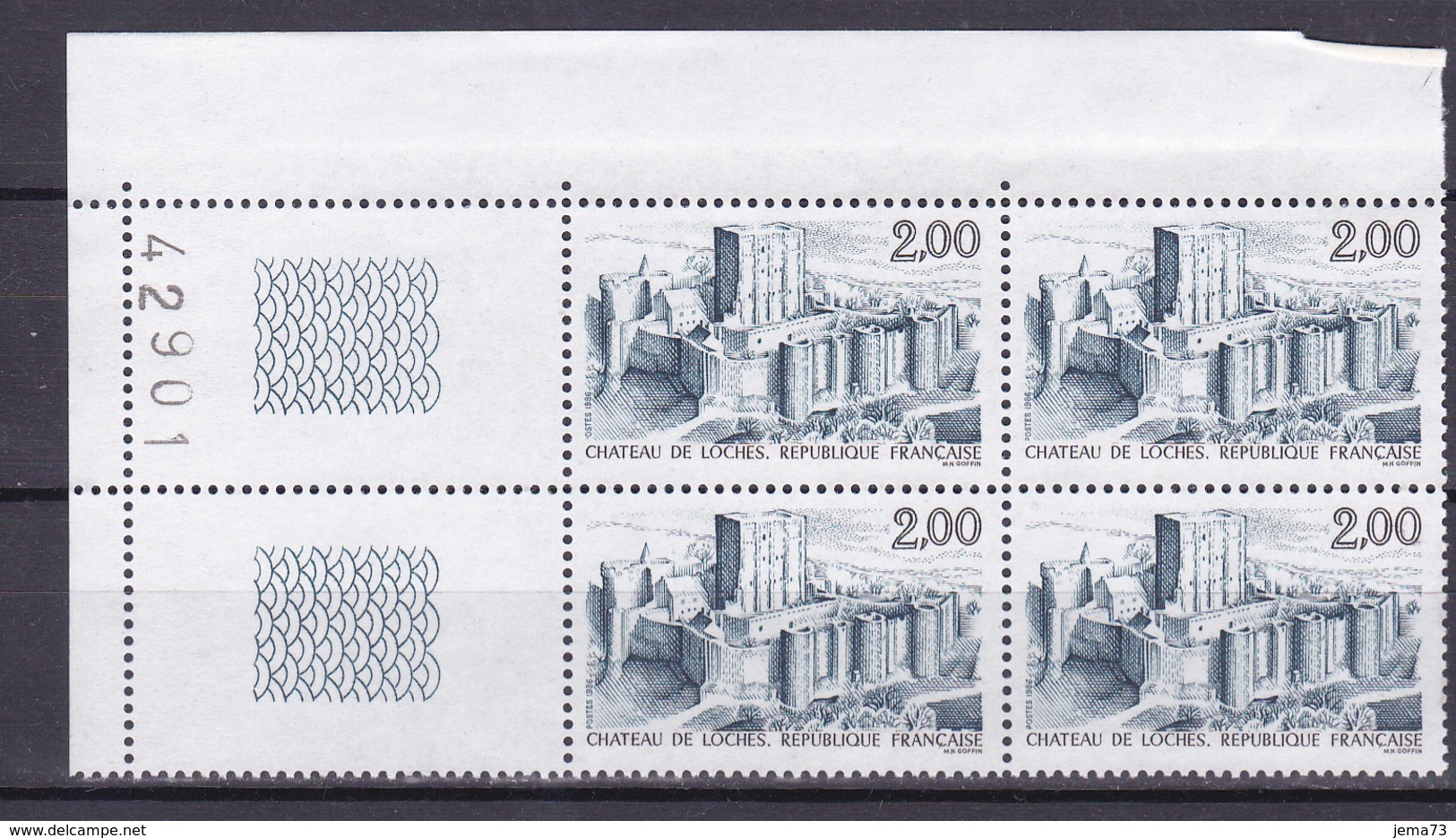 N° 2406 Série Tpuiristique: Château De Loches: Beau Bloc De 4  Timbres Neuf - Unused Stamps