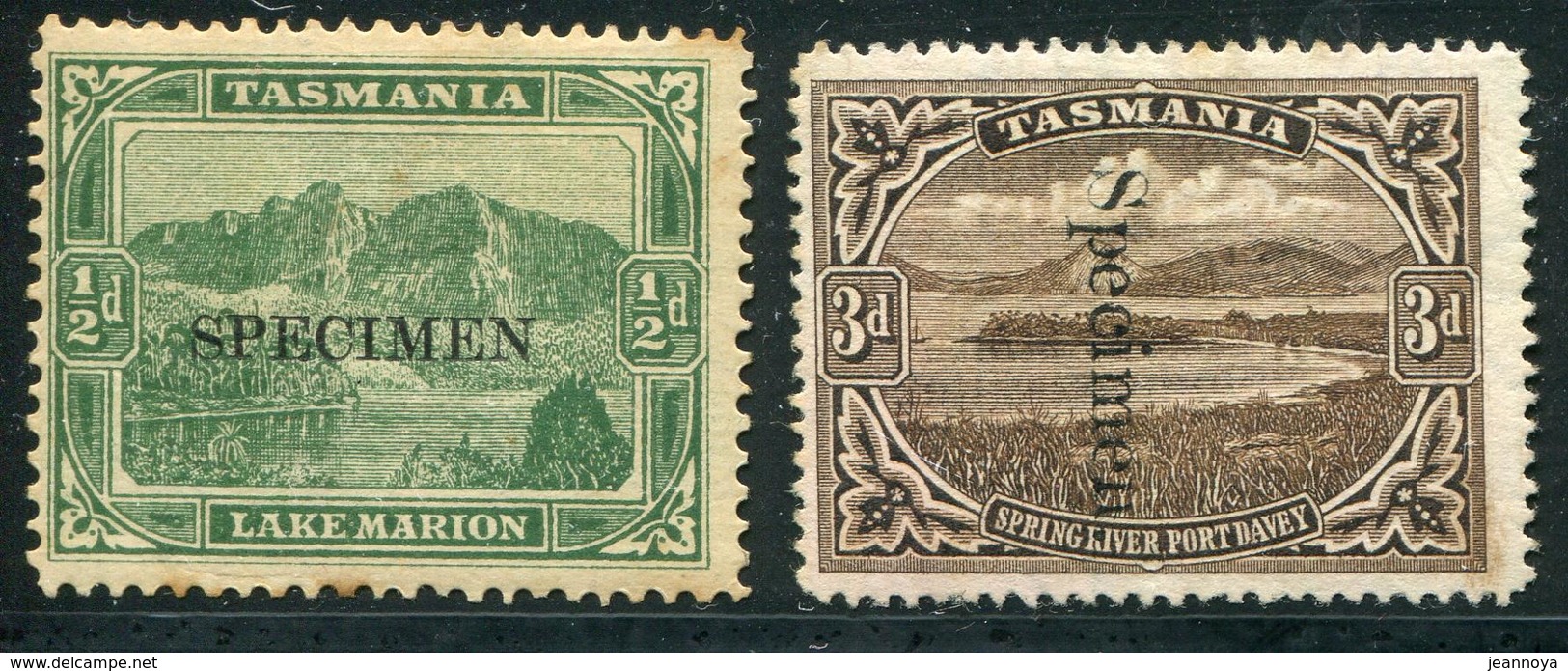 TASMANIE - N° 59 * & 63 (*) SURCHARGE " SPECIMEN " - B - Ongebruikt