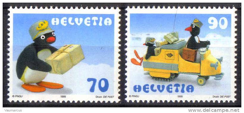 Zu 964-965 / Mi 1673-1674 / YT 1601-1602 BD PINGU ** / MNH Voir Description - Unused Stamps