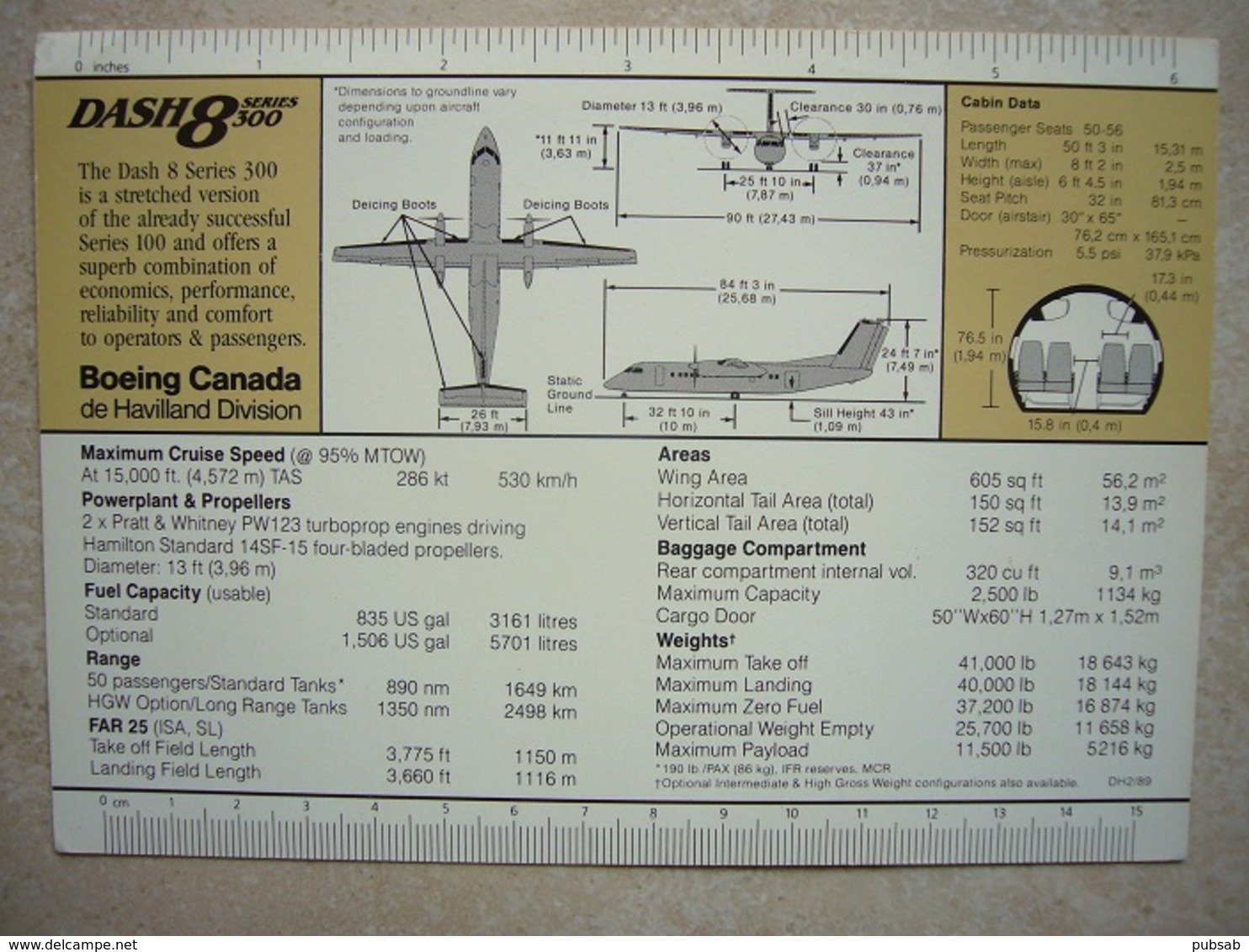 Avion / Airplane / Boeing Canada - De Havilland Division / DASH 8 Series 300 / Size: 12X16,5cm - 1946-....: Ere Moderne