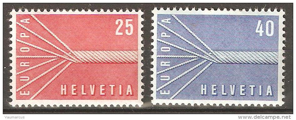 Zu 332-333 / Mi 646-647 / YT 595-596 EUROPA 1957 ** / MNH Voir Description - Neufs