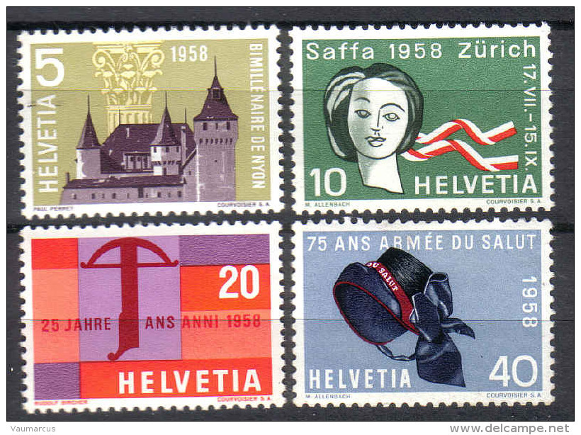 Zu 334-337 / Mi 653-656 / YT 602-605 Série Complète ** / MNH Voir Description - Neufs