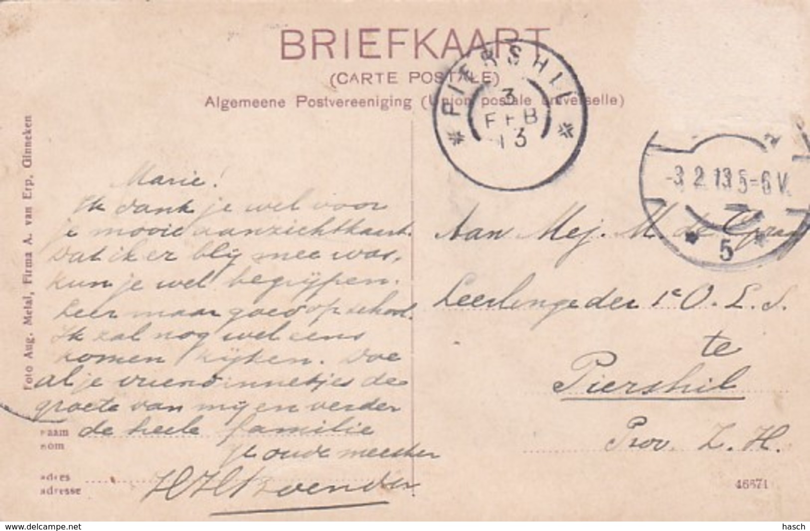 260612Ginneken, Villa Maria. (poststempel 1913)(zie Hoeken En Randen) - Autres & Non Classés