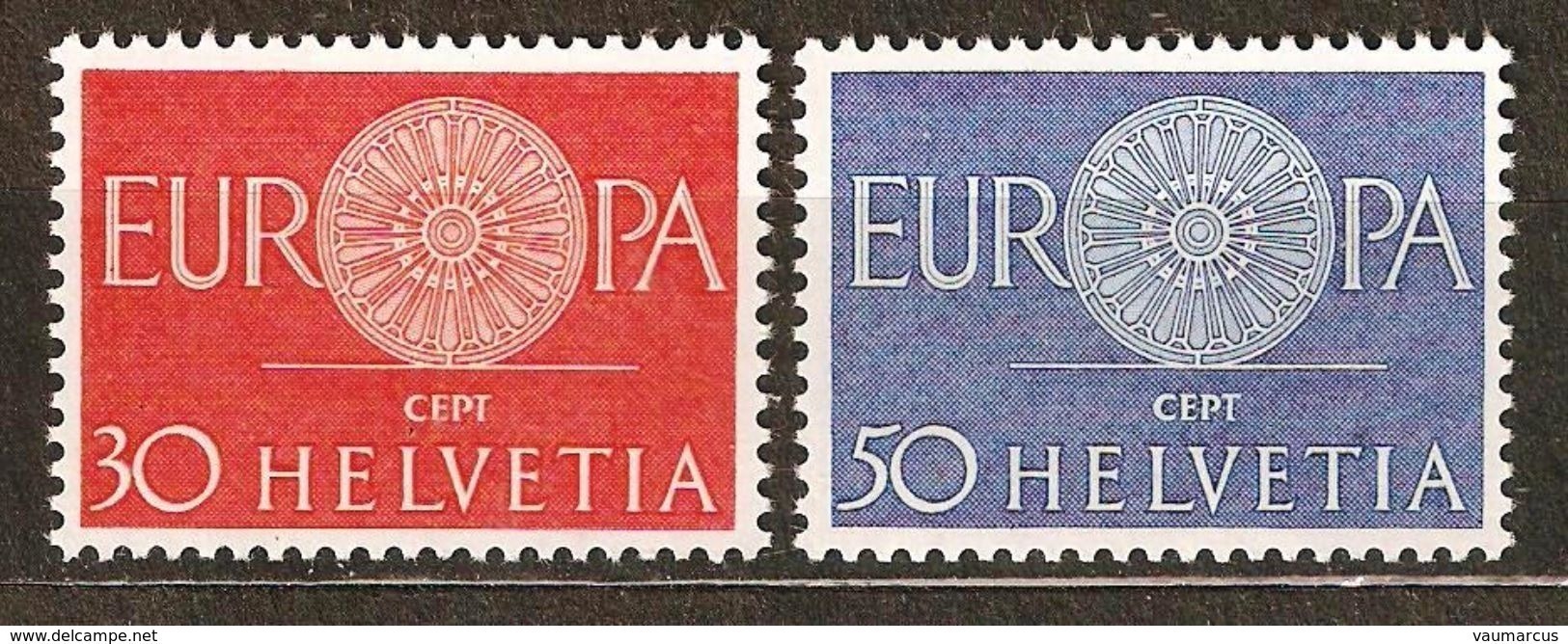 Zu 373-374 / Mi 720-721 / YT 666-667 EUROPA 1960 Série Complète ** / MNH Voir Description - Neufs