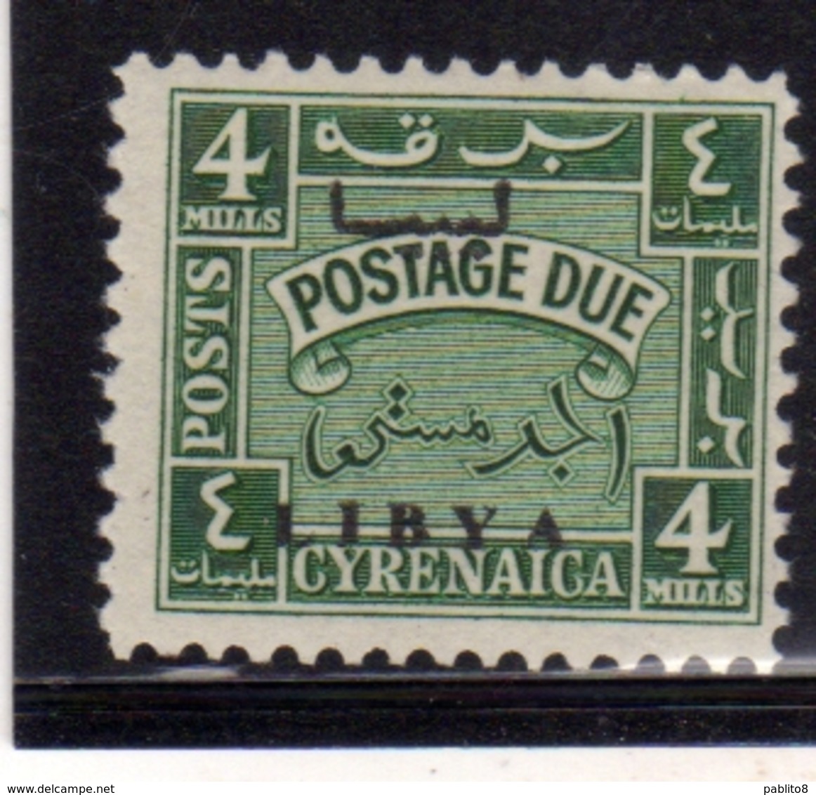 LIBIA LIBYA 1951 REGNO INDIPENDENTE CIRENAICA CYRENAICA SEGNATASSE POSTAGE DUE TASSE 4m MNH - Libya