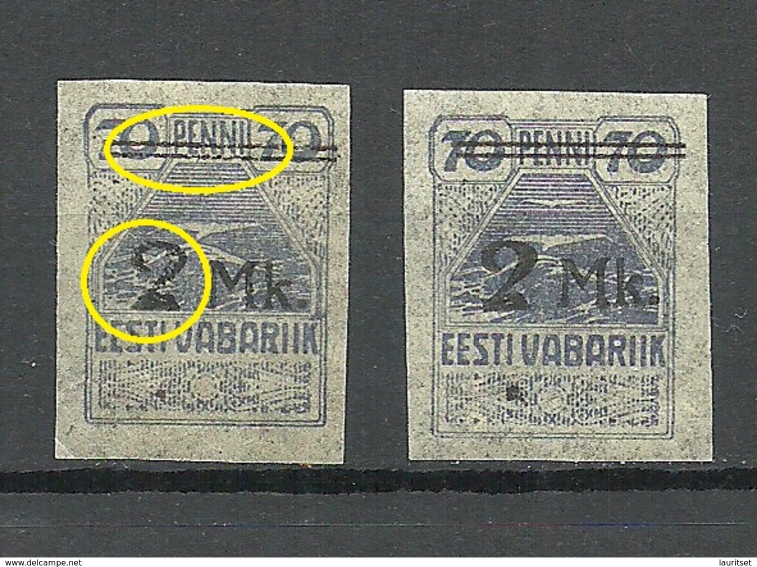 Estland Estonia 1919 Michel 20 Abart ERROR Variety MNH - Estland