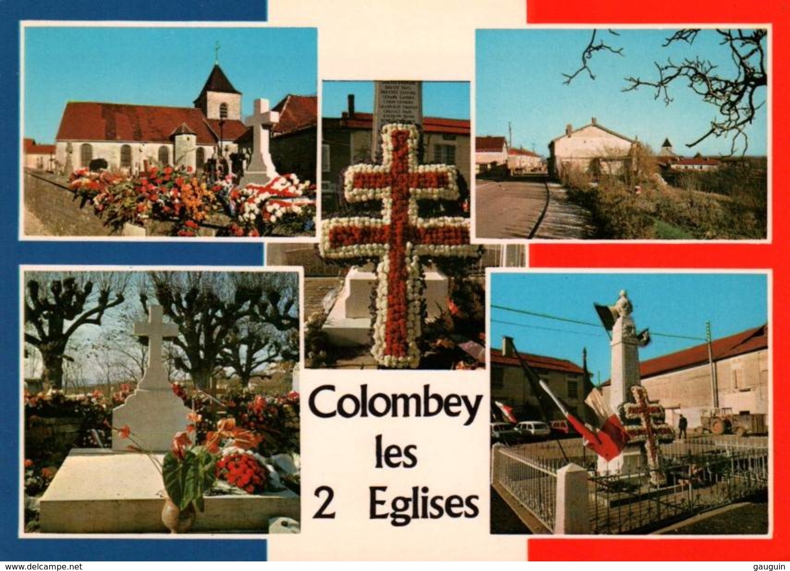 CPM - DE GAULLE - COLOMBEY Les 2 églises - Tombe Fleurie Et Le Monument Aux Morts - People