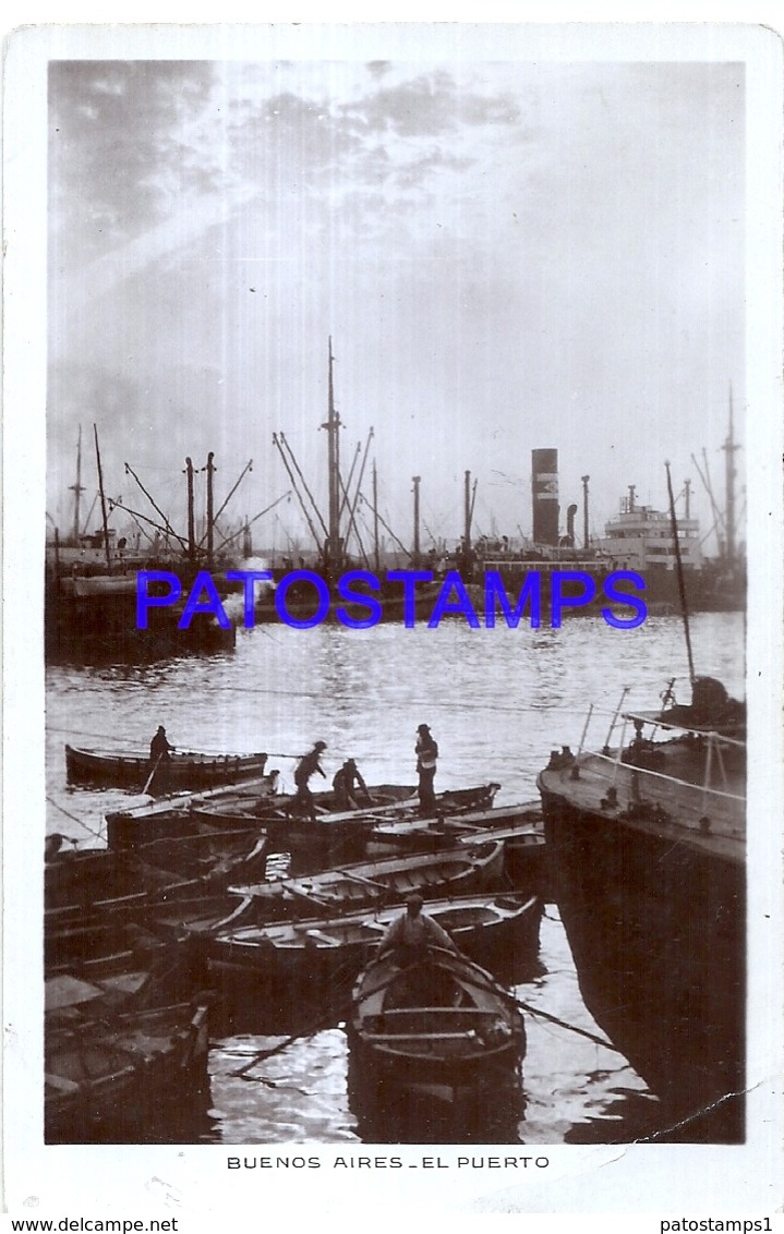 112968 ARGENTINA BUENOS AIRES EL PUERTO PORT & SHIP BREAK CIRCULATED TO NETHERLANDS HOLLAND  POSTAL POSTCARD - Argentina