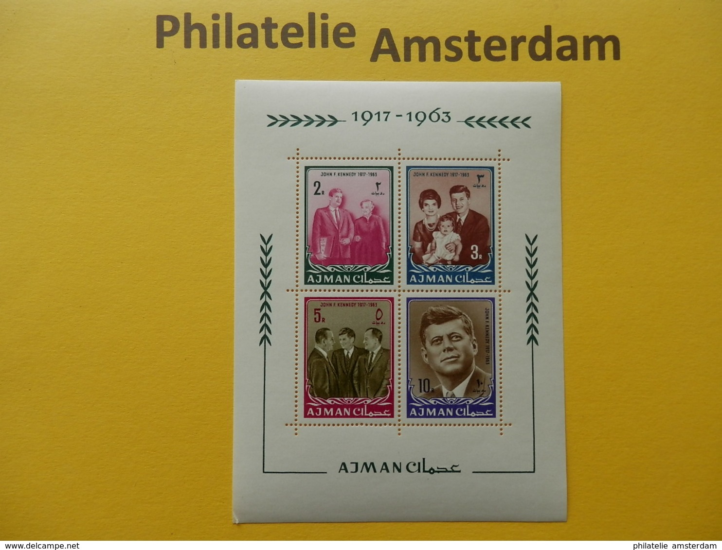 Ajman 1964, JOHN F. KENNEDY: Mi 27-30, Bl. 1, ** - Kennedy (John F.)