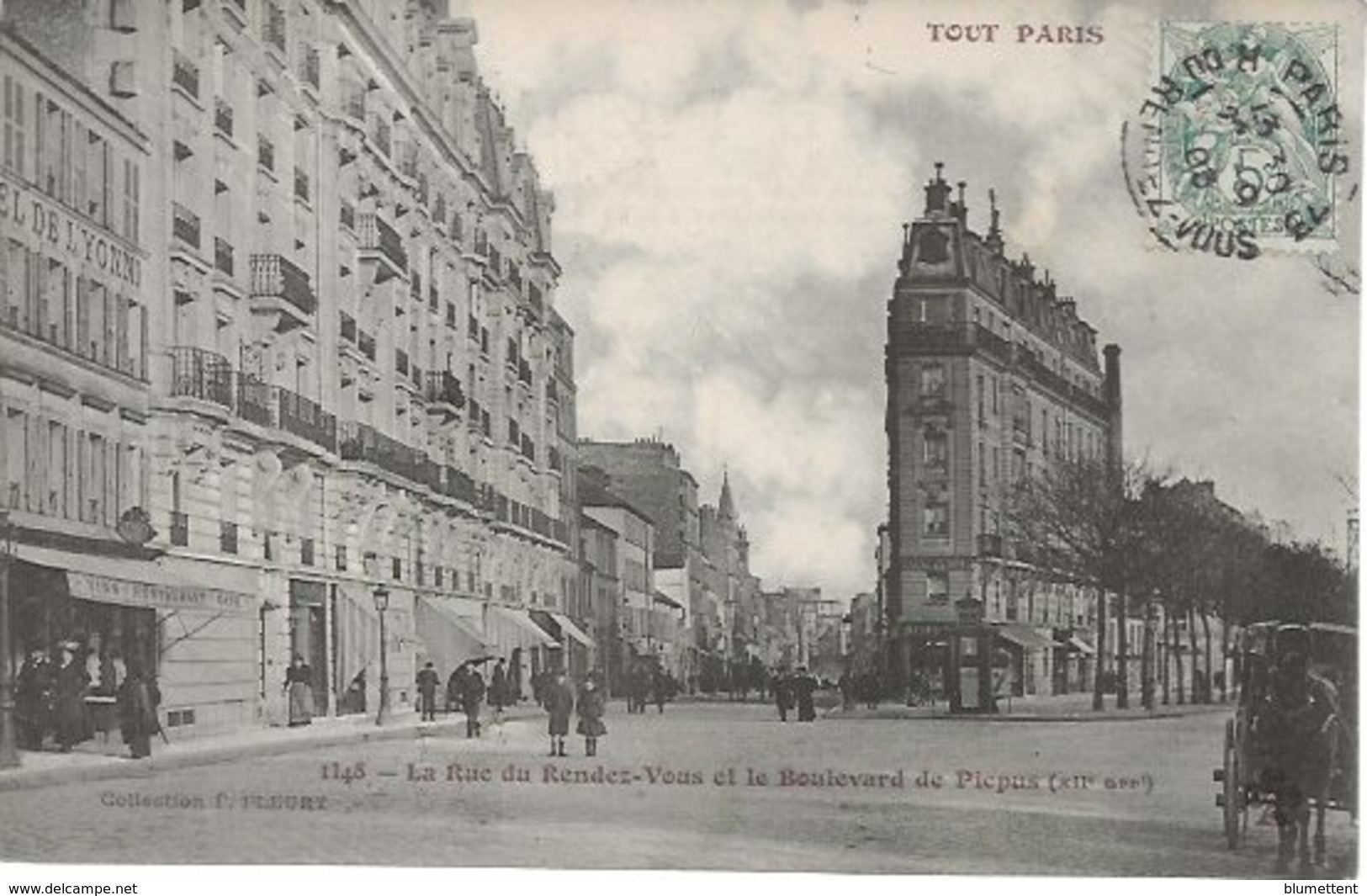 CPA - TOUT PARIS 1148 - Rue Du Rendez-Vous Et Bld Picpus (XIIème Arrt) Editeur FLEURY - Paris (12)