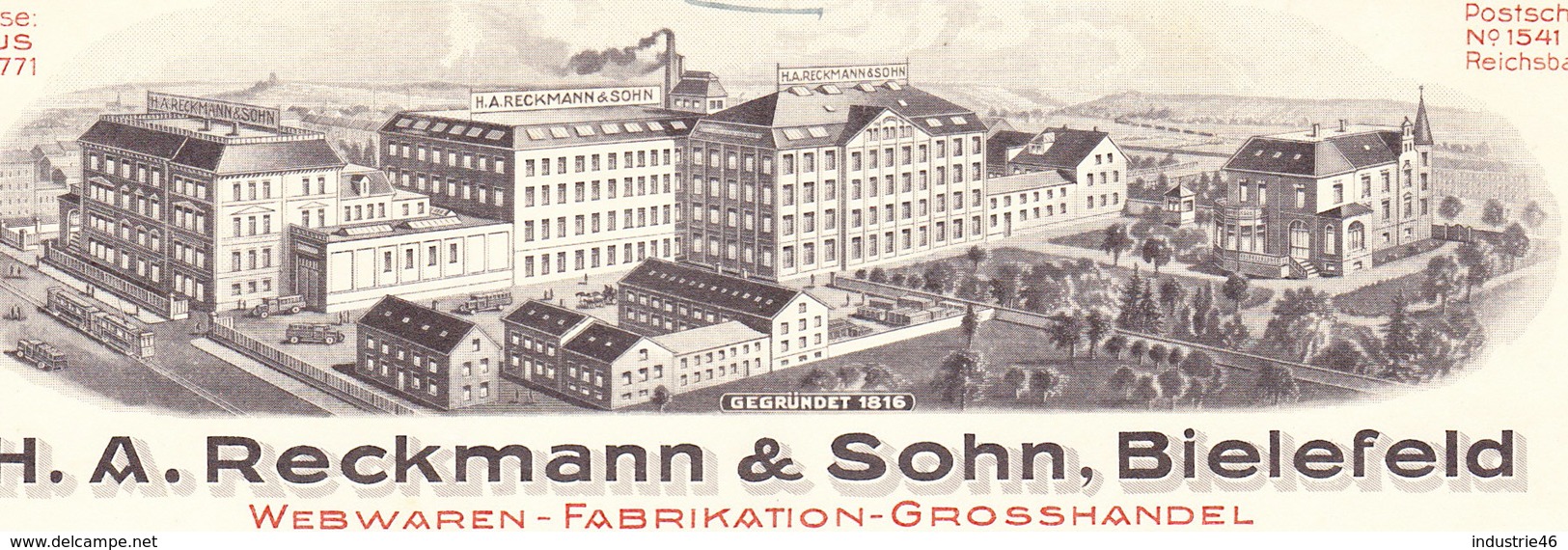 Bielefeld 1929/1932, 2x Rechnung Reckmann & Sohn, Wäschefabrik Etc., Mit Ansicht - 1900 – 1949