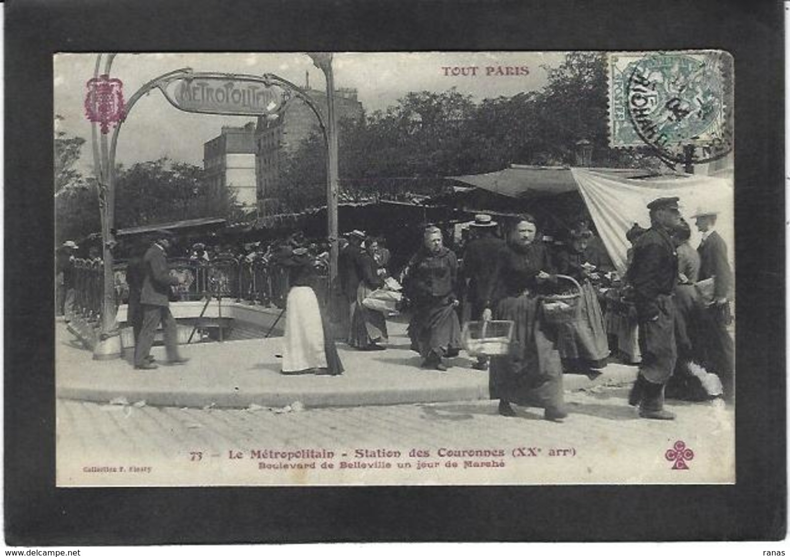 CPA Paris 75 Série Tout Paris 73 Circulé Métro Marché - Metro, Stations