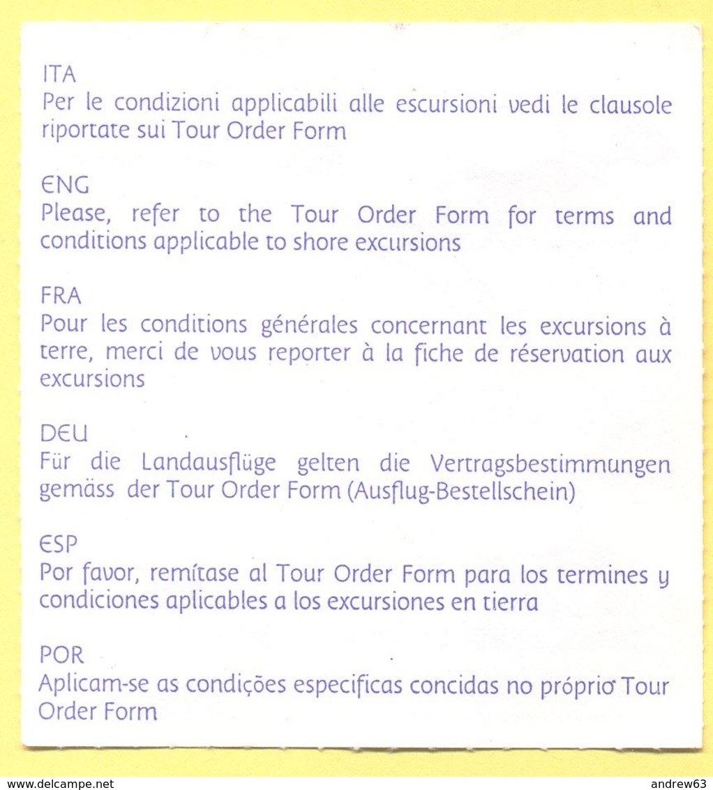 Costa Crociere - Costa Marina - Escursione Per Visita Di Barcellona - Ricevuta Fiscale/Biglietto - Biglietti D'ingresso