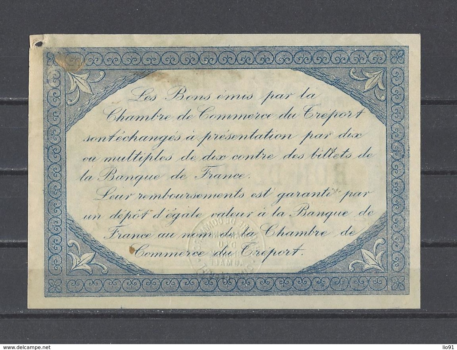 Chambre De Commerce Du TREPORT  Billet De 1.00F - Chamber Of Commerce