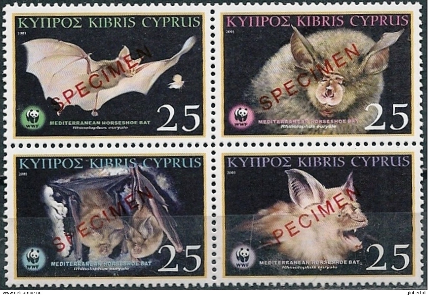 Cipro/Chypre/Cyprus: Specimen, Pipistrello Mediterraneo, Batte Méditerranée, Bat Mediterranean, (Rhinolophus Euryale) WW - Autres & Non Classés