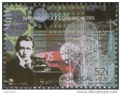 Marconi Send First Transatlantic Message, Wireless, Radio, Telegraph, Nobel Prize In Physics, History, MNH Portugal - Télécom