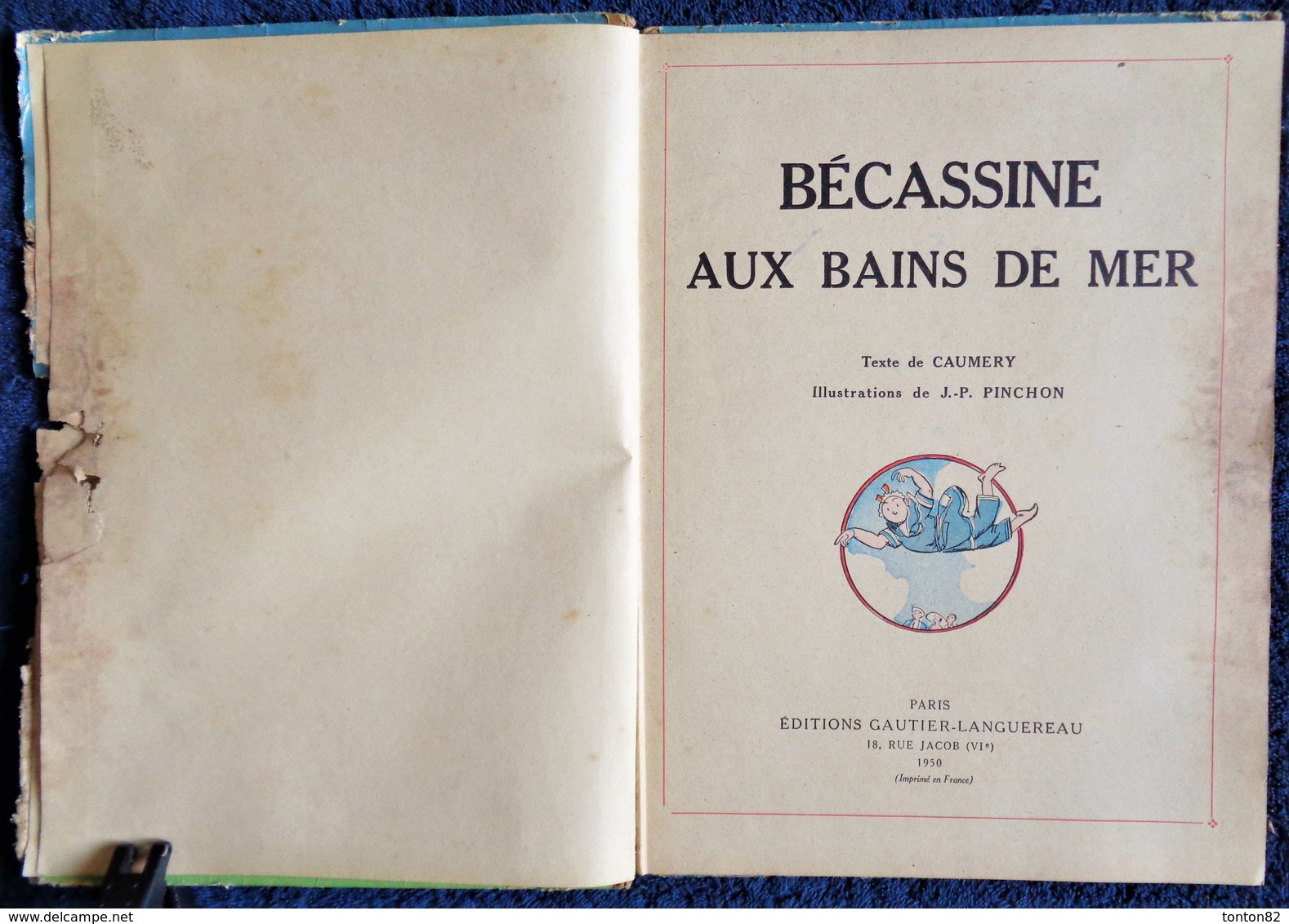 Caumery / Pinchon -  BÉCASSINE Aux Bains De Mer - Gautier-Languereau - ( 1950) . - Bécassine