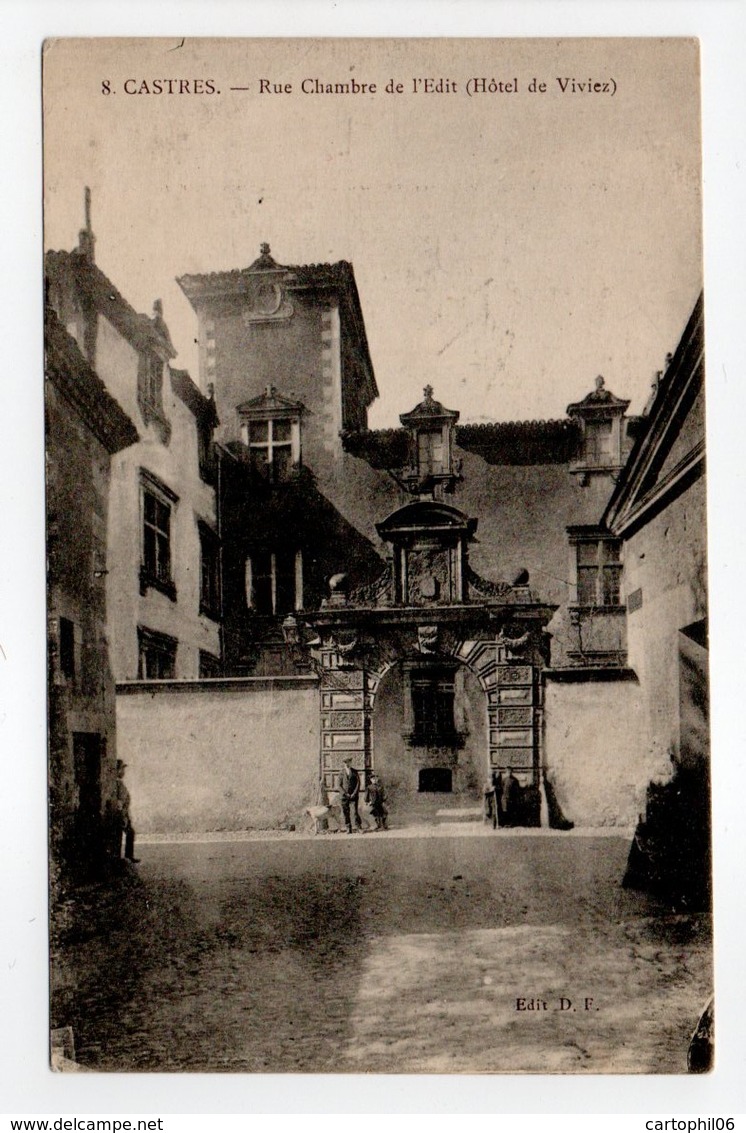 - CPA CASTRES (81) - Rue Chambre De L'Edit 1916 (Hôtel De Viviez) - Edition D. F. N° 8 - - Castres