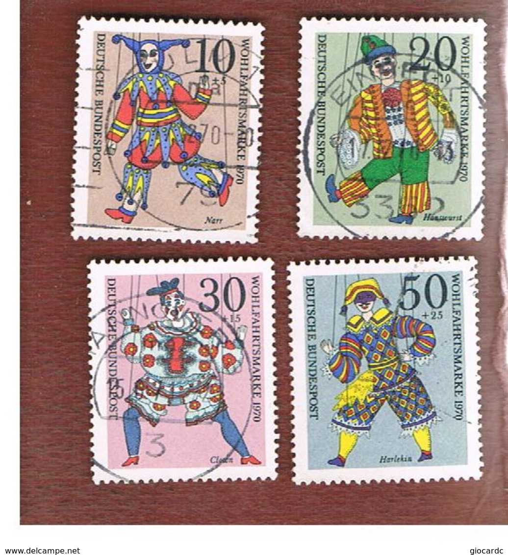 GERMANIA (GERMANY) - SG 1559.1562   - 1970  HUMANITARIAN RELIEF FUND: PUPPETS (COMPLET SET OF 4)   -  USED° - Usati