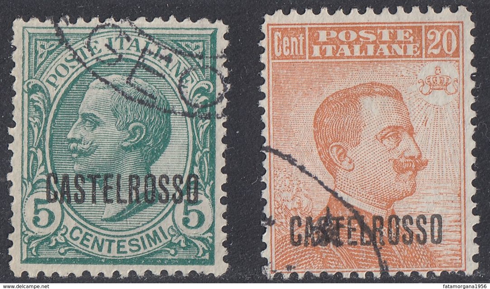 ITALIA - CASTELROSSO - 1922 - Lotto Di 2 Valori Usati: Unificato 1 E 4. - Castelrosso