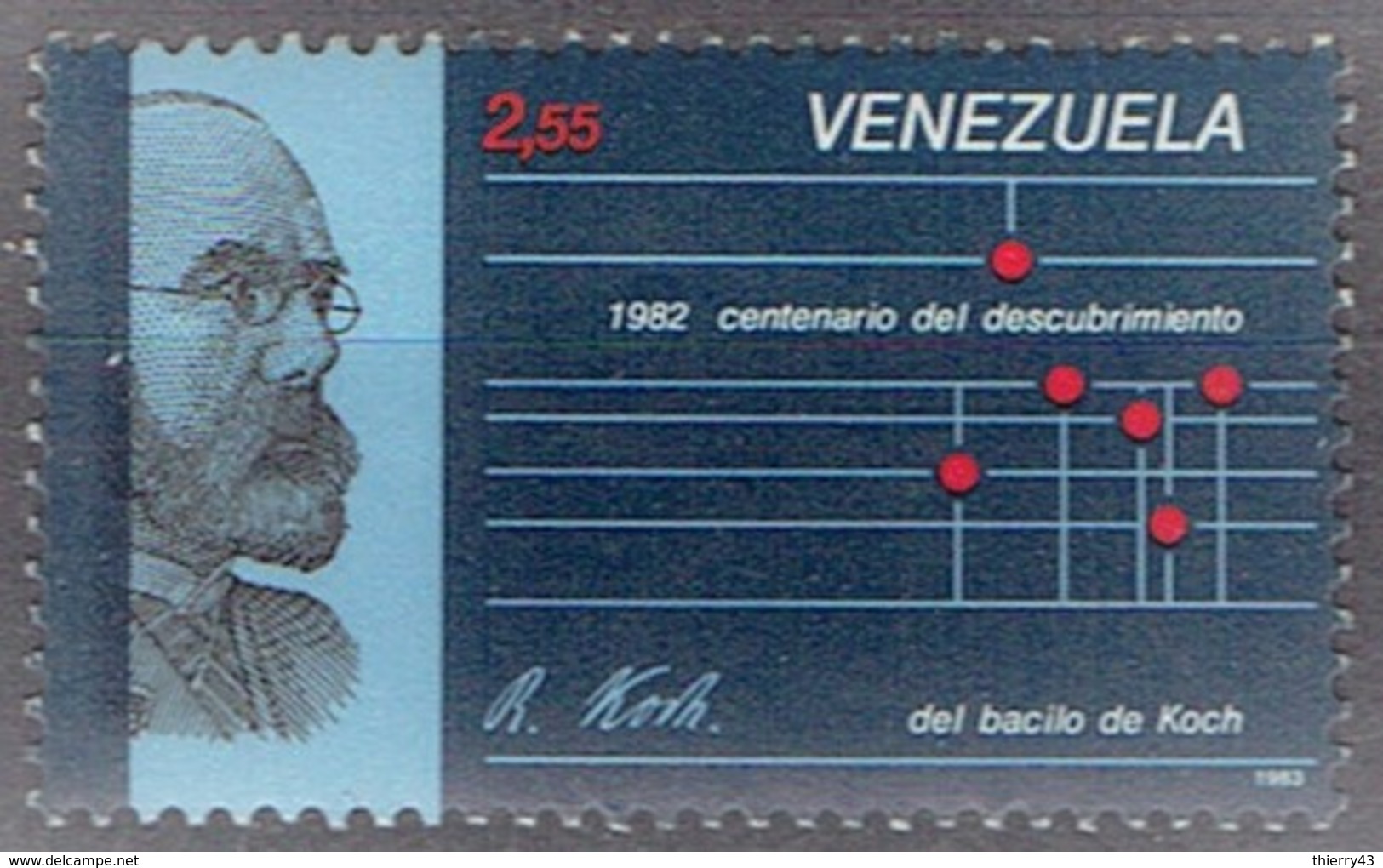 Venezuela 1987 - 100 Yr Discovery Of TBC Bacil By Robert Koch - Michel 2407, Yvert 1279A  - MNH, Neuf, Postfrisch - Venezuela