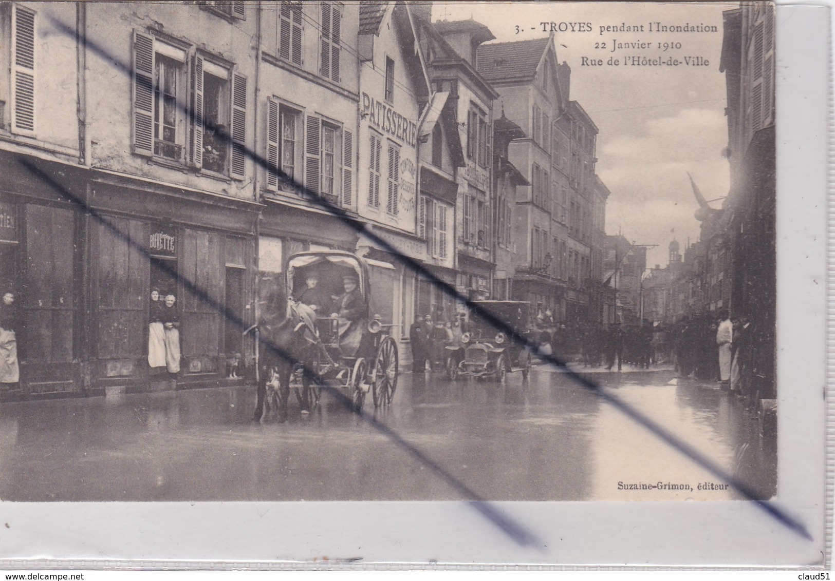 Troyes (10) Pendant L' Inondation 22 Janvier 1910 -Rue De L'Hôtel De Ville - Troyes