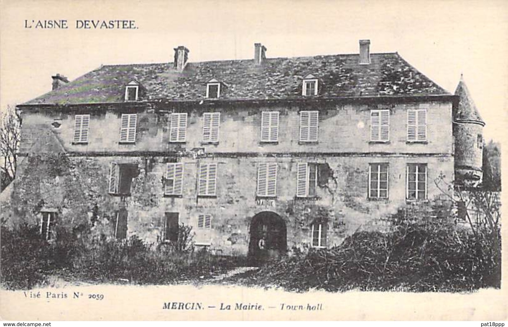 02 - MERCIN : La Mairie - CPA Village (970 Habitants) - Aisne - Autres & Non Classés