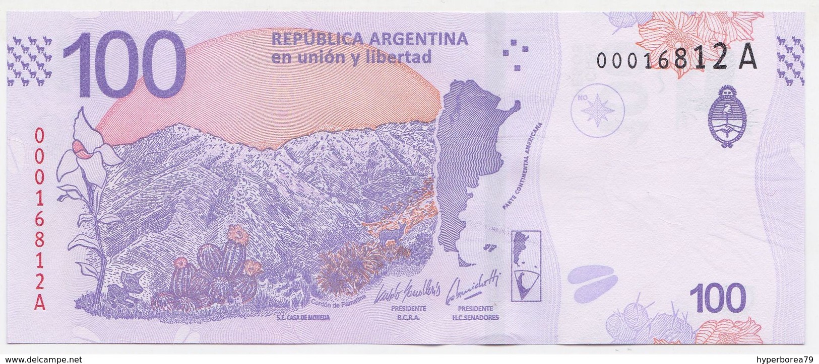 Argentina P 363 - 100 Pesos 2018 - UNC - Argentine