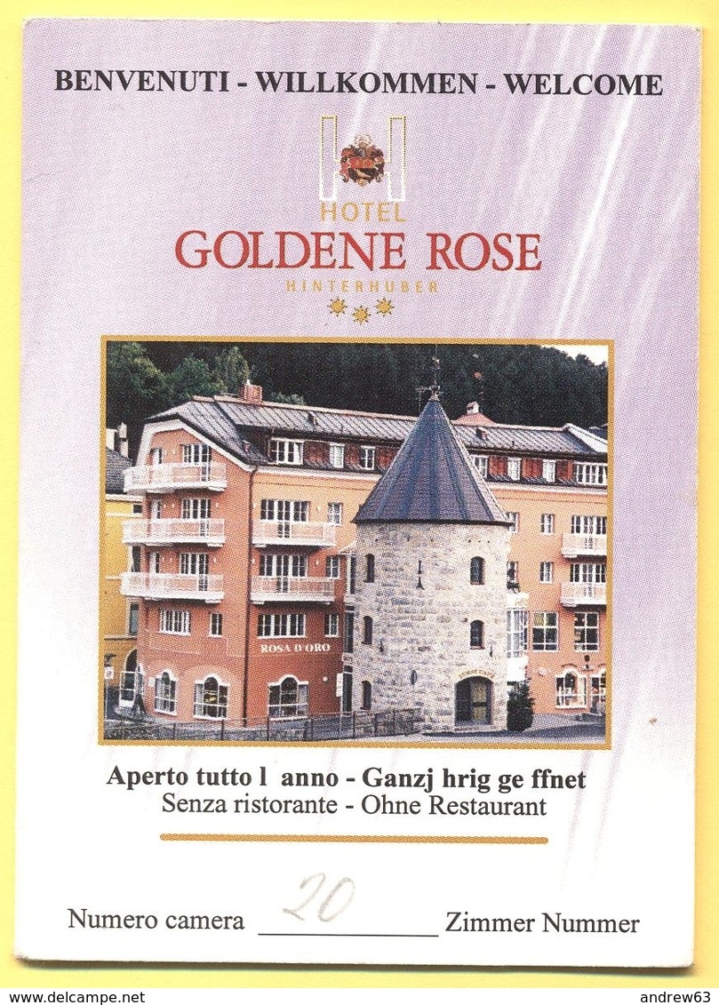 Biglietto Da Visita E Portachiave Porta - ITALIA - ITALY - ITALIE - Brunico/Bruneck - Hotel Goldene Rose - Cartoncini Da Visita