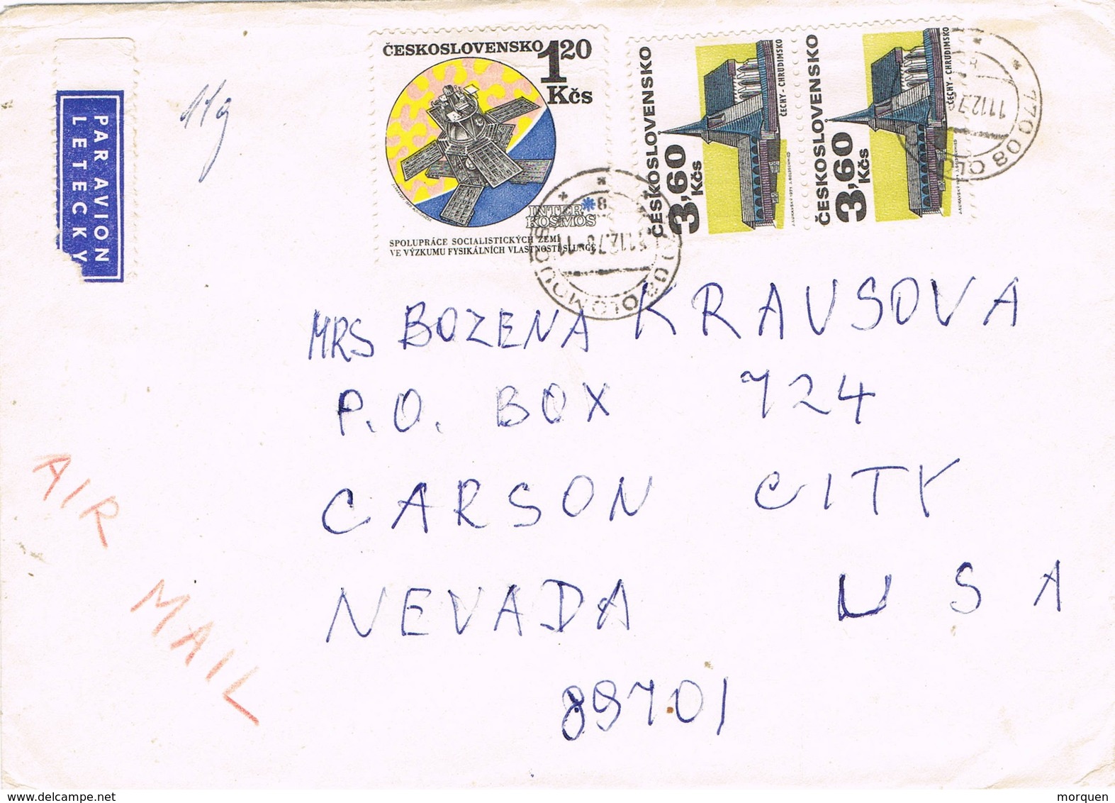 32915. Carta Aerea OLOMOUC (Checoslovaquia) 1971 To USA - Cartas & Documentos