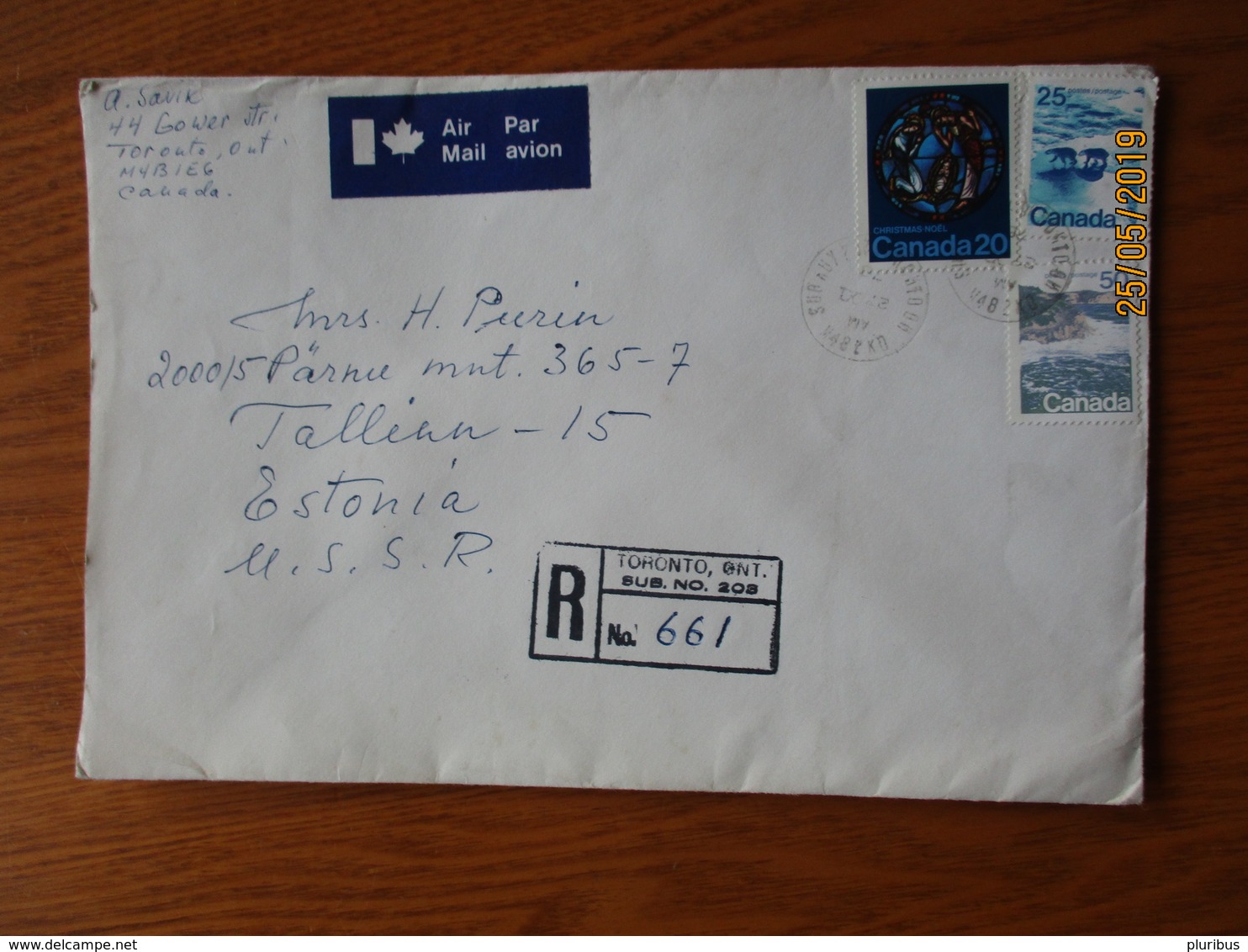 CANADA 1976 AIR MAIL REGISTERED COVER TORONTO VIA MONTREAL  TO USSR  RUSSIA , O - Covers & Documents