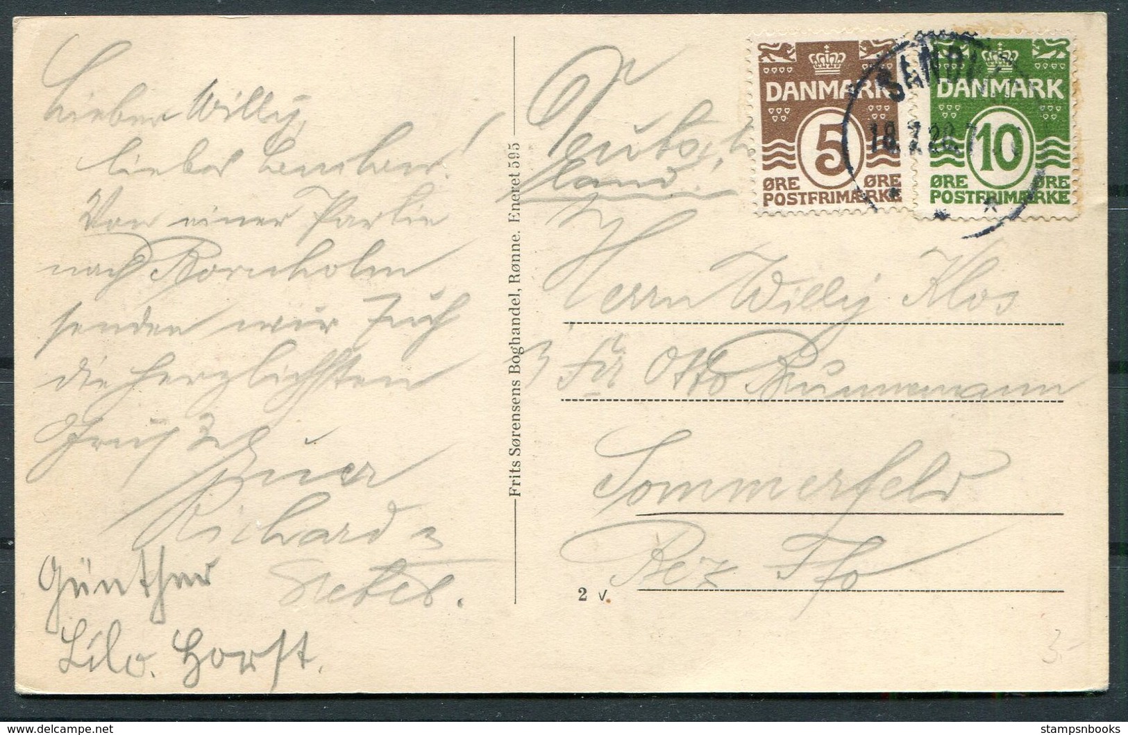 1920 Denmark Bornholm Hammershus Postcard. Sandvig - Covers & Documents