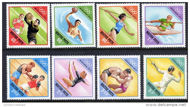 HUNGARY 1972 Olympic Games Set MNH / **.  Michel 2773-80 - Neufs