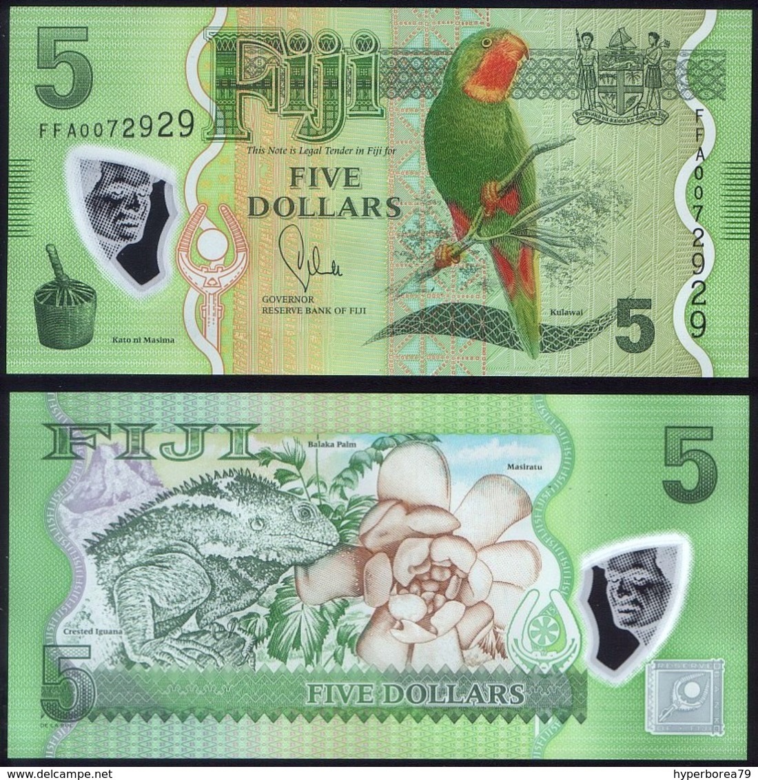 Fiji P 115 - 5 Dollars ( 2013 ) POLYMER - UNC - Figi