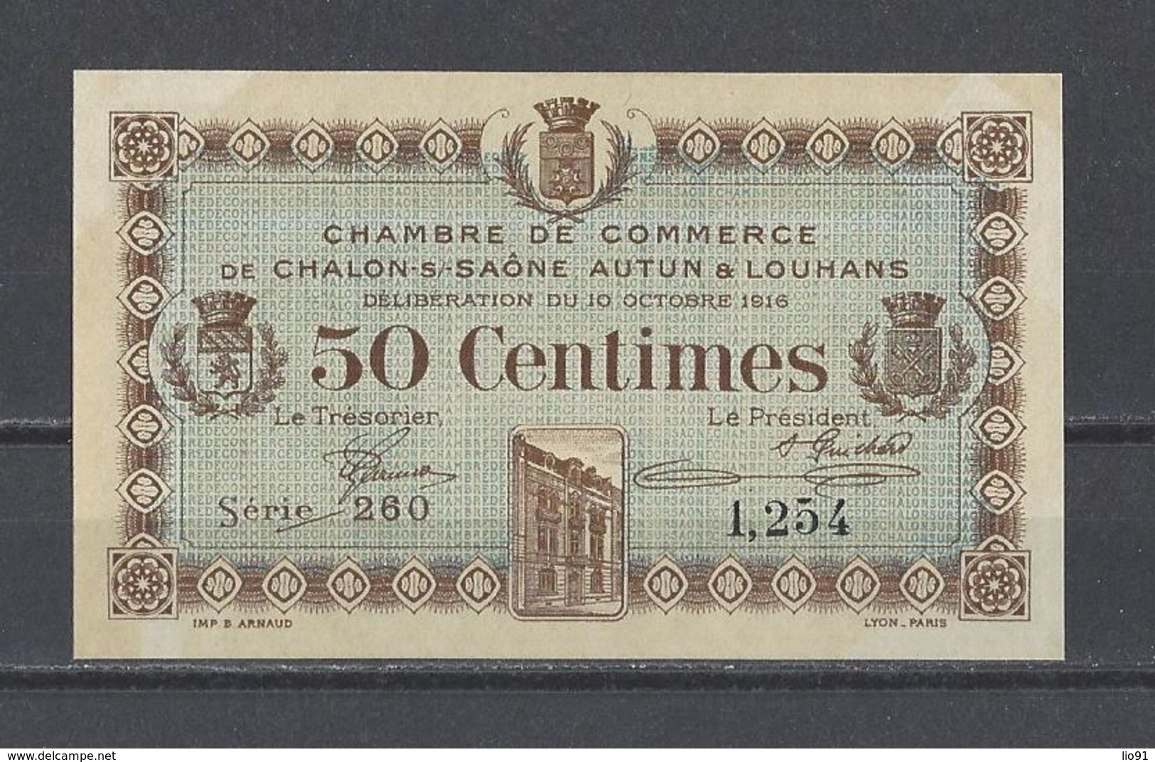 Chambre De Commerce De CHALON SUR SAÔNE  Billet De 50c - Chambre De Commerce