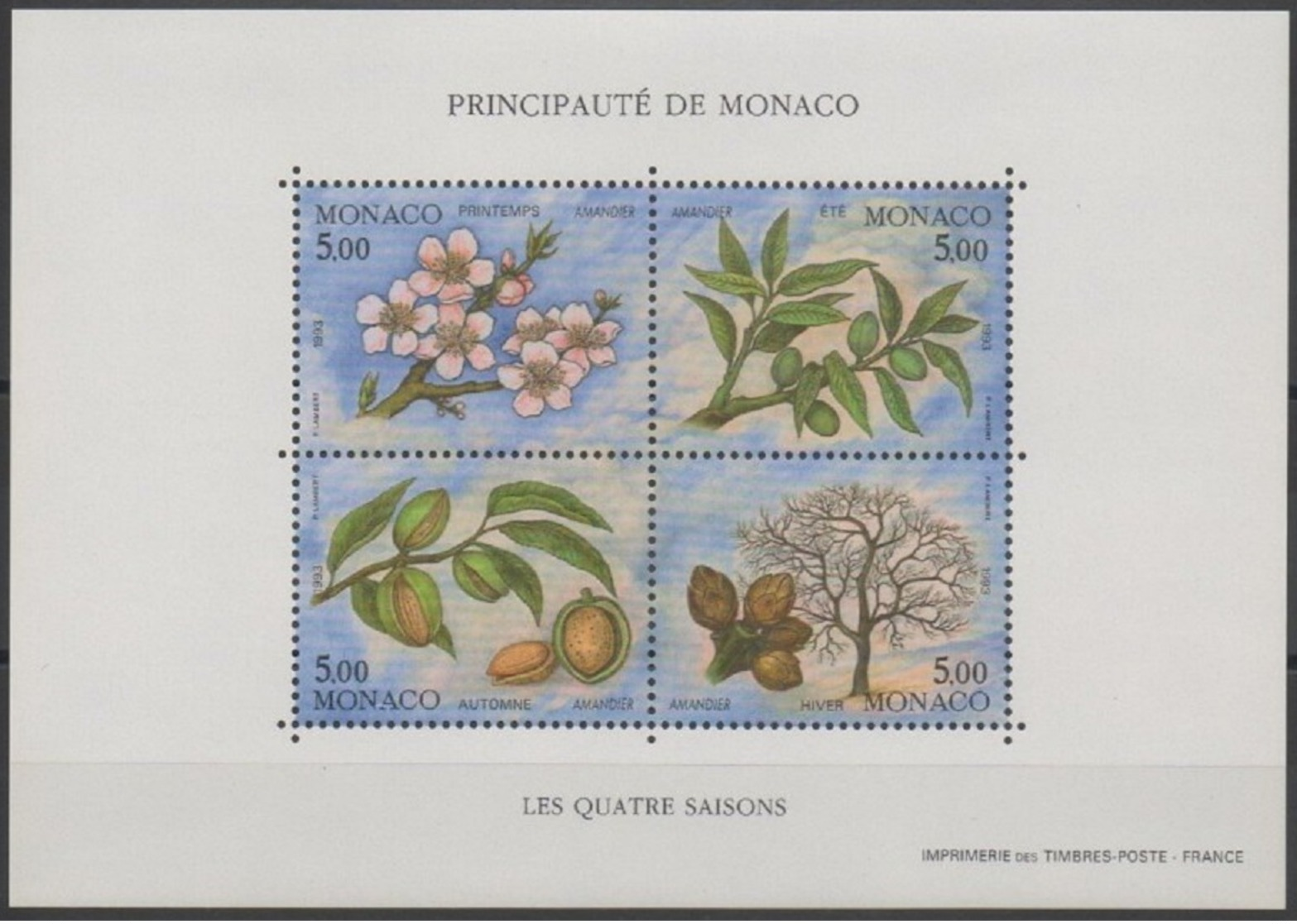 Monaco 1993 Yvert BF 60 Neuf** MNH (136) - Blocks & Kleinbögen