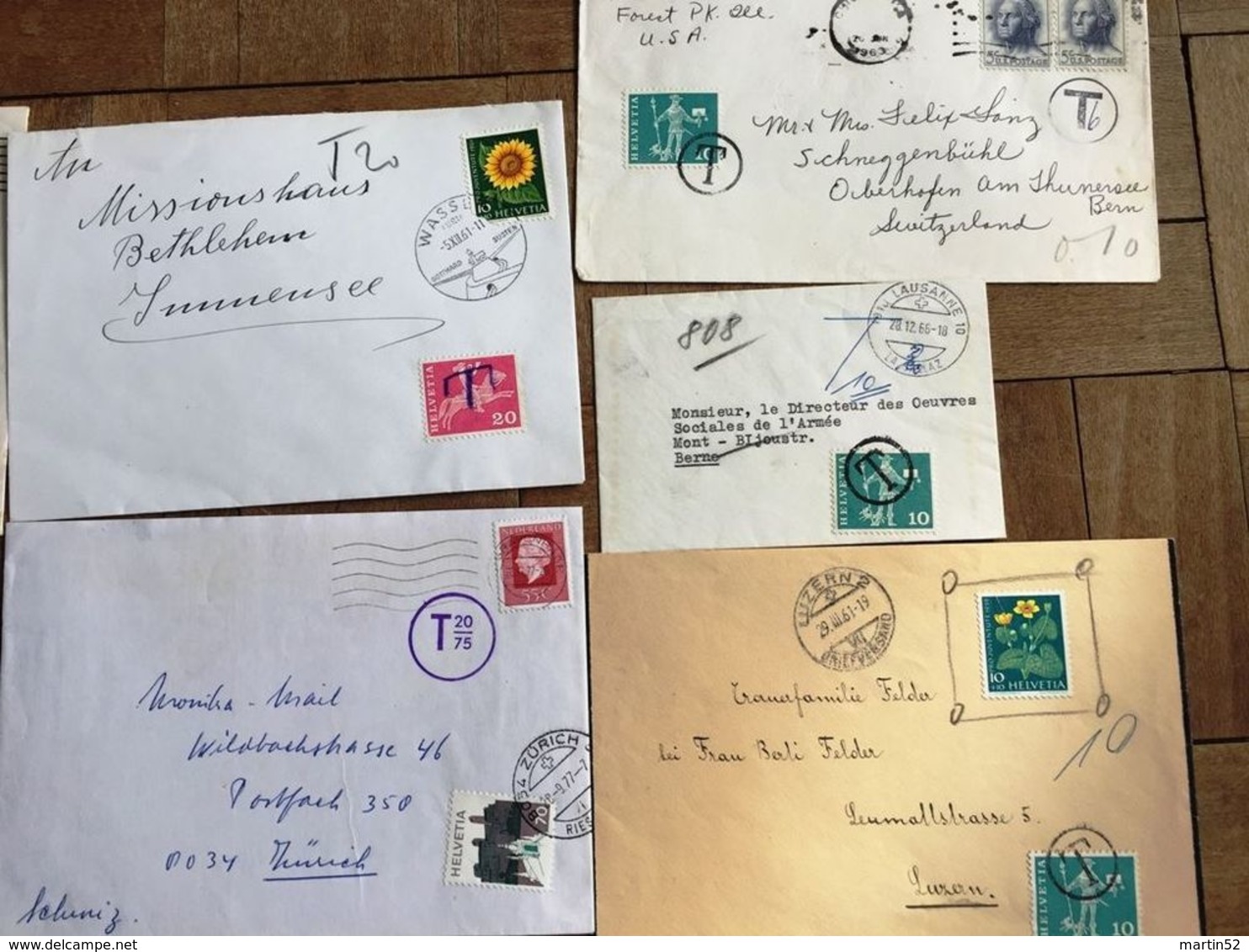 Schweiz Suisse 1961-1984: Set Mit 10 Nachtaxierten Briefen Mit T-Stempel Jeu De 10 Lettres Avec Cachet "T" (taxe) - Strafportzegels