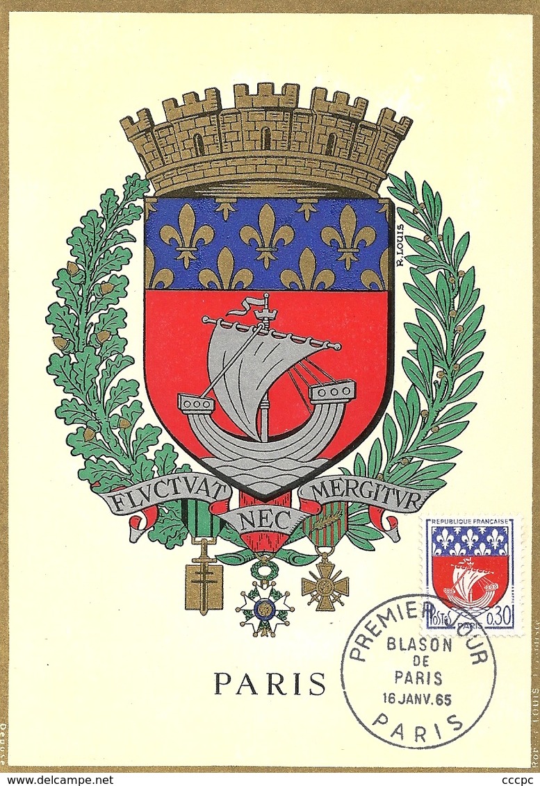 CP Maximaphilie 1er Jour Blason De La Ville De Paris - 1960-1969