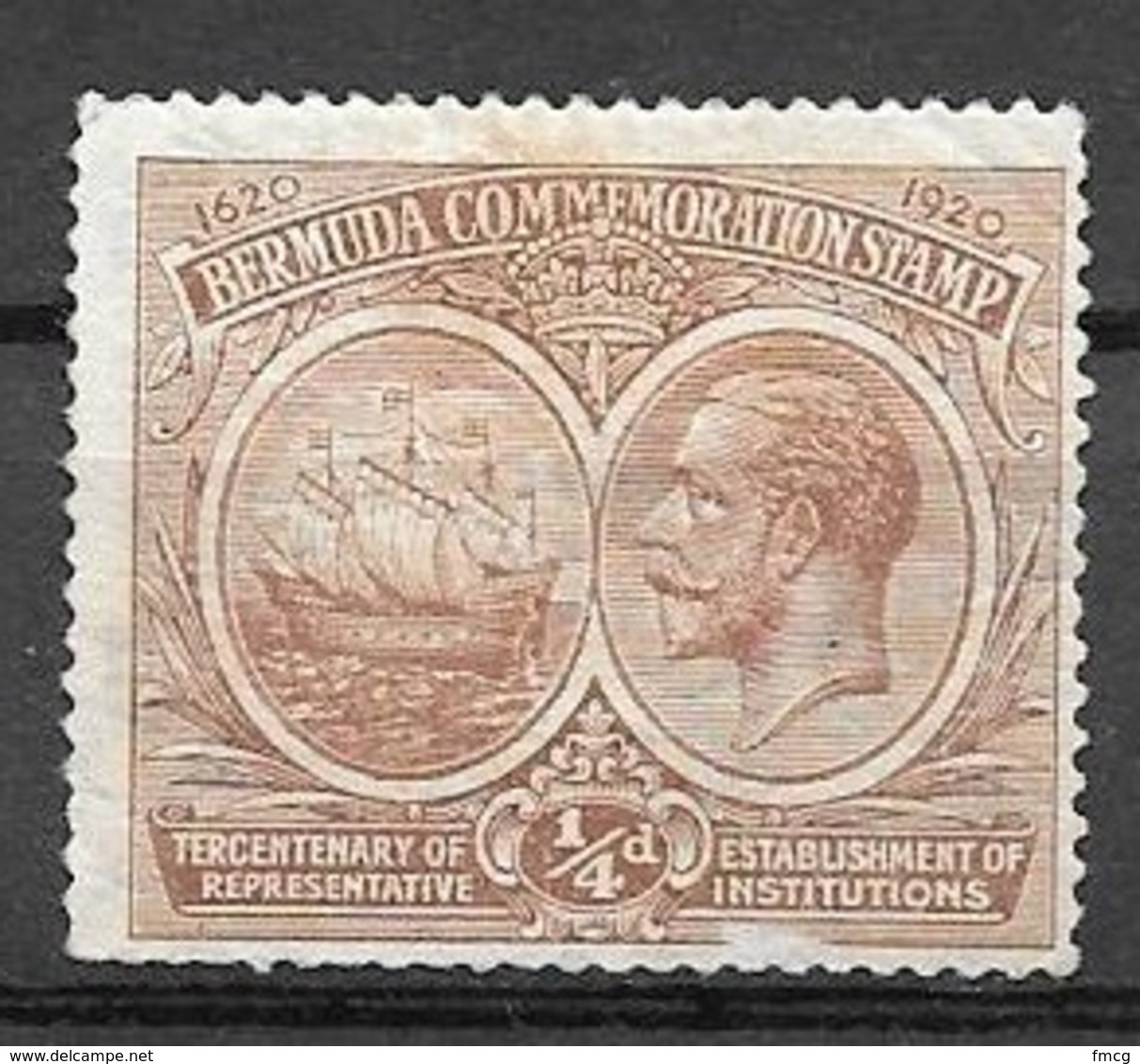 1920 1/4 Penny King George V, Used - Bermuda