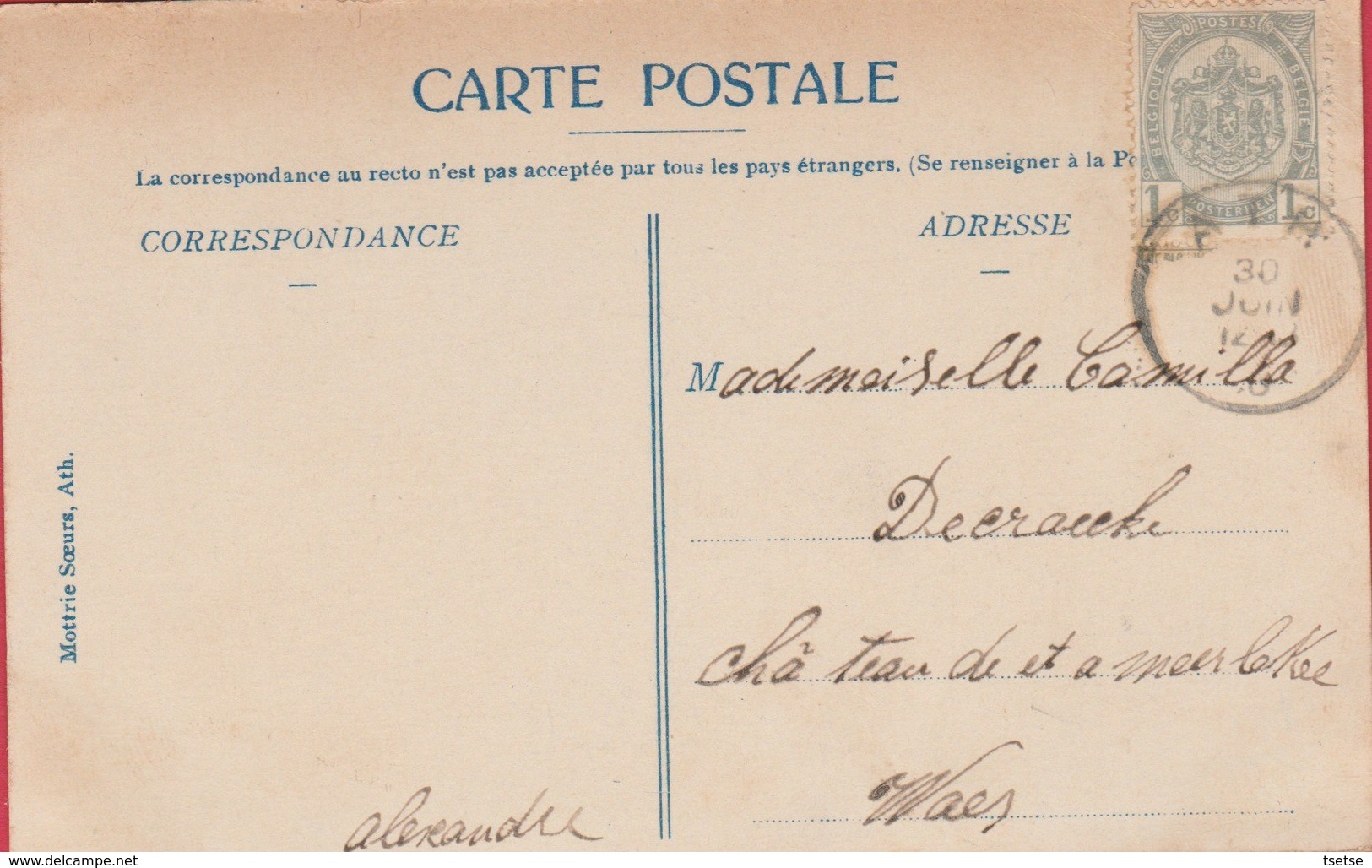 Ath - Rue Defacqz -1908 ( Voir Verso ) - Ath