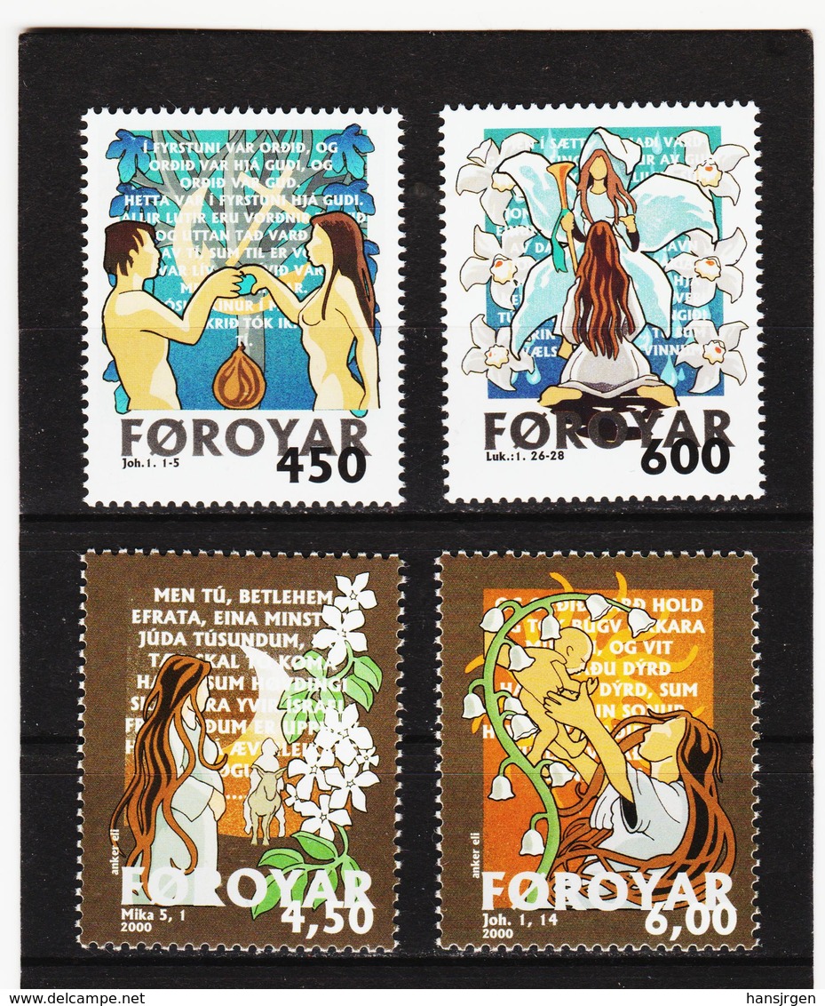 TNT165 DÄNEMARK - FÄRÖER 1999  Michl 366/67 + 385/86 ** Postfrisch SIEHE ABBILDUNG - Isole Faroer